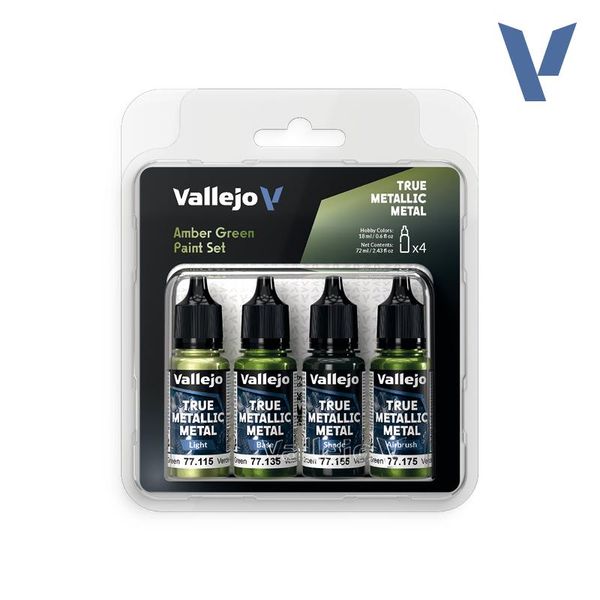 Hovedbilde Vallejo True Metallic Metal - Amber Green Paint ...