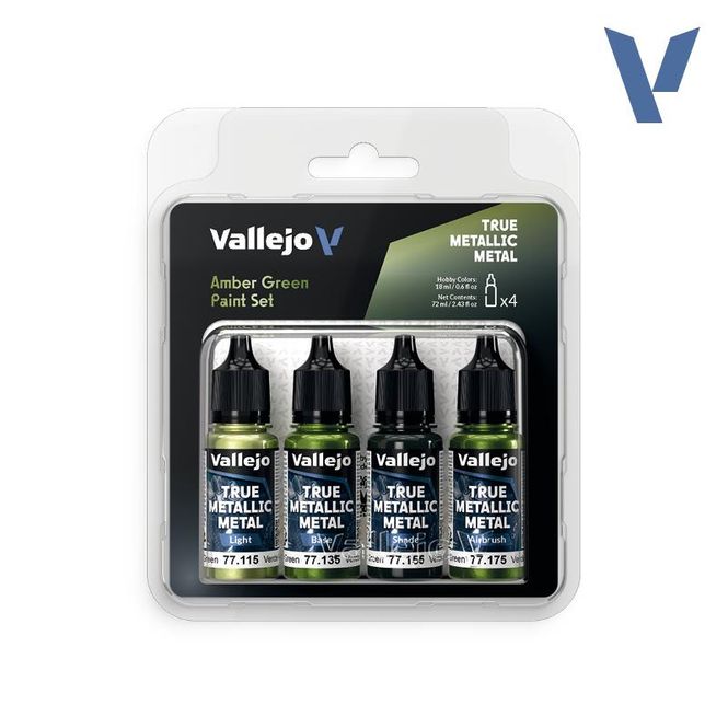 Hovedbilde Vallejo True Metallic Metal - Amber Green Paint ...
