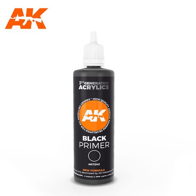 Hovedbilde Black Primer 100ml (AK-Interactive)