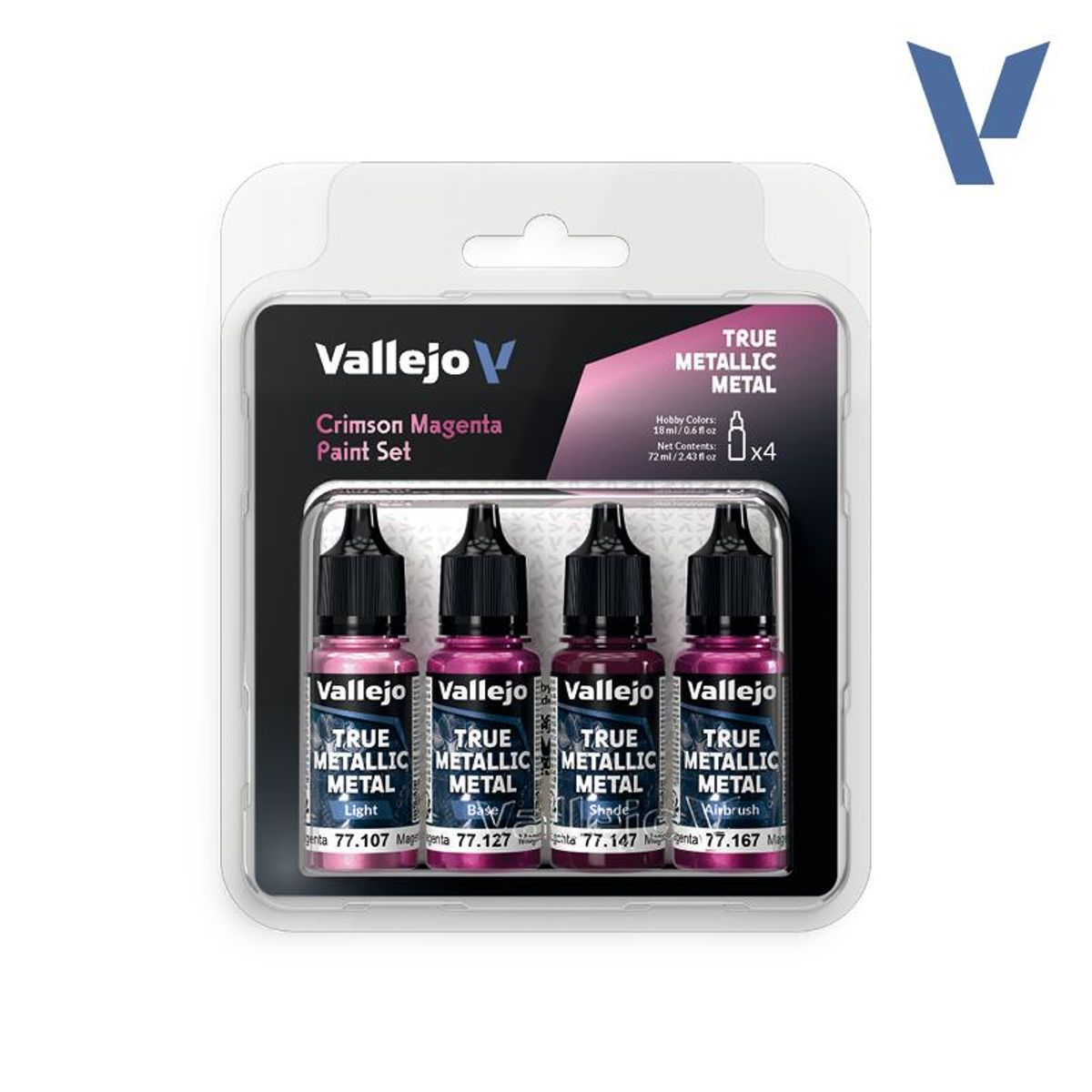 Vallejo True Metallic Metal - Crimson Magenta Paint Set