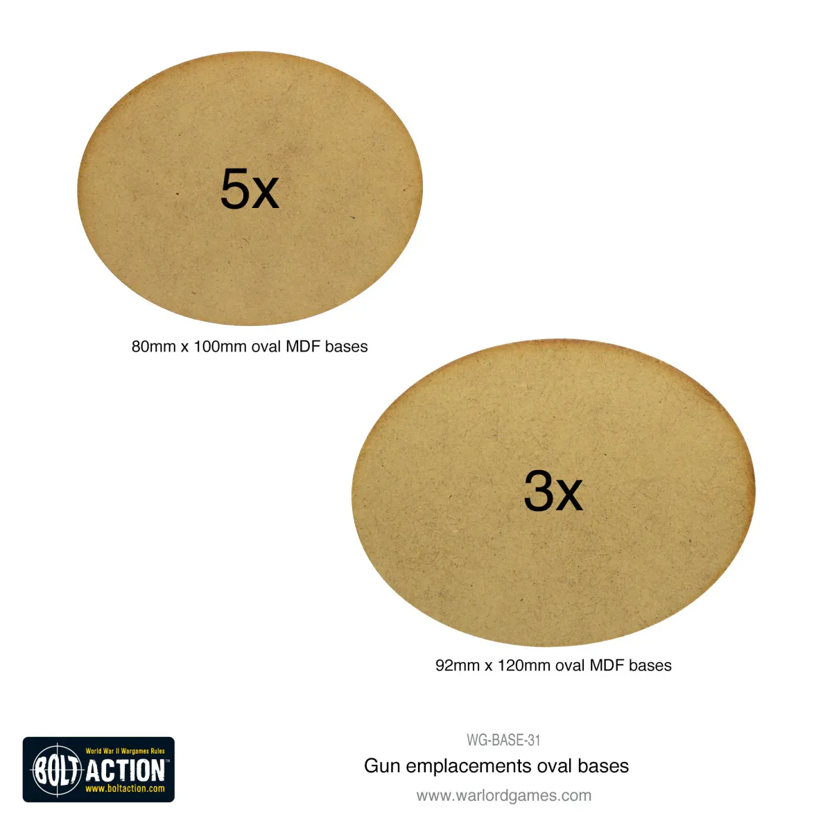 Bolt Action: Gun Emplacement Oval Bases (Warlord)