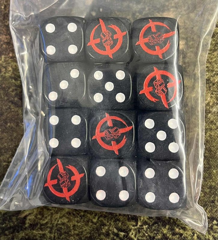 WEB Tabletopbattle LIMITED EDITION 16mm D6 Pearl Black x 12